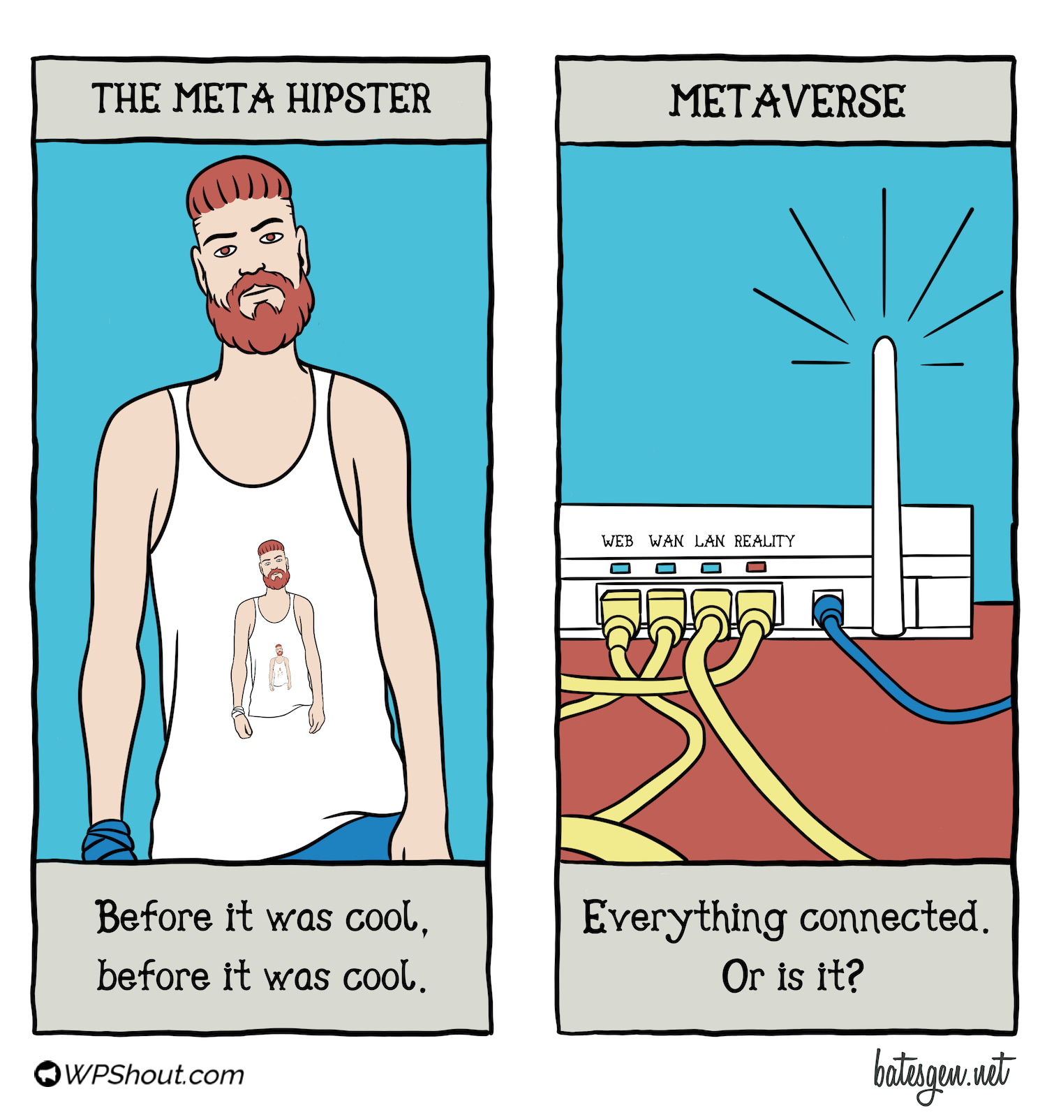 Tarot card #46: The Meta Hipster/Metaverse