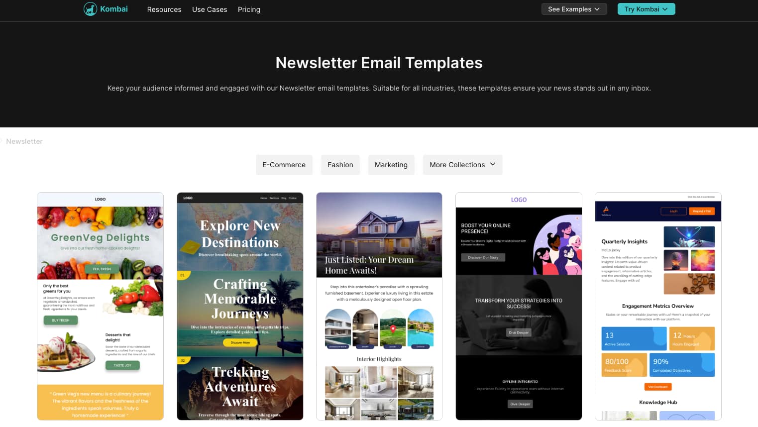Image of Kombai Newsletter Templates Page