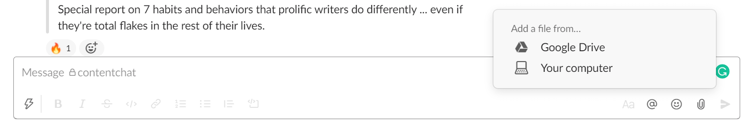 Slack vs Teams: Uploading files using Slack