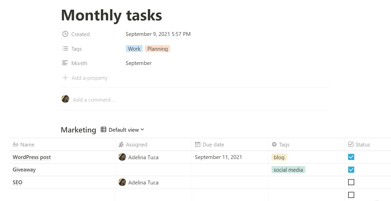 add tasks in Notion app