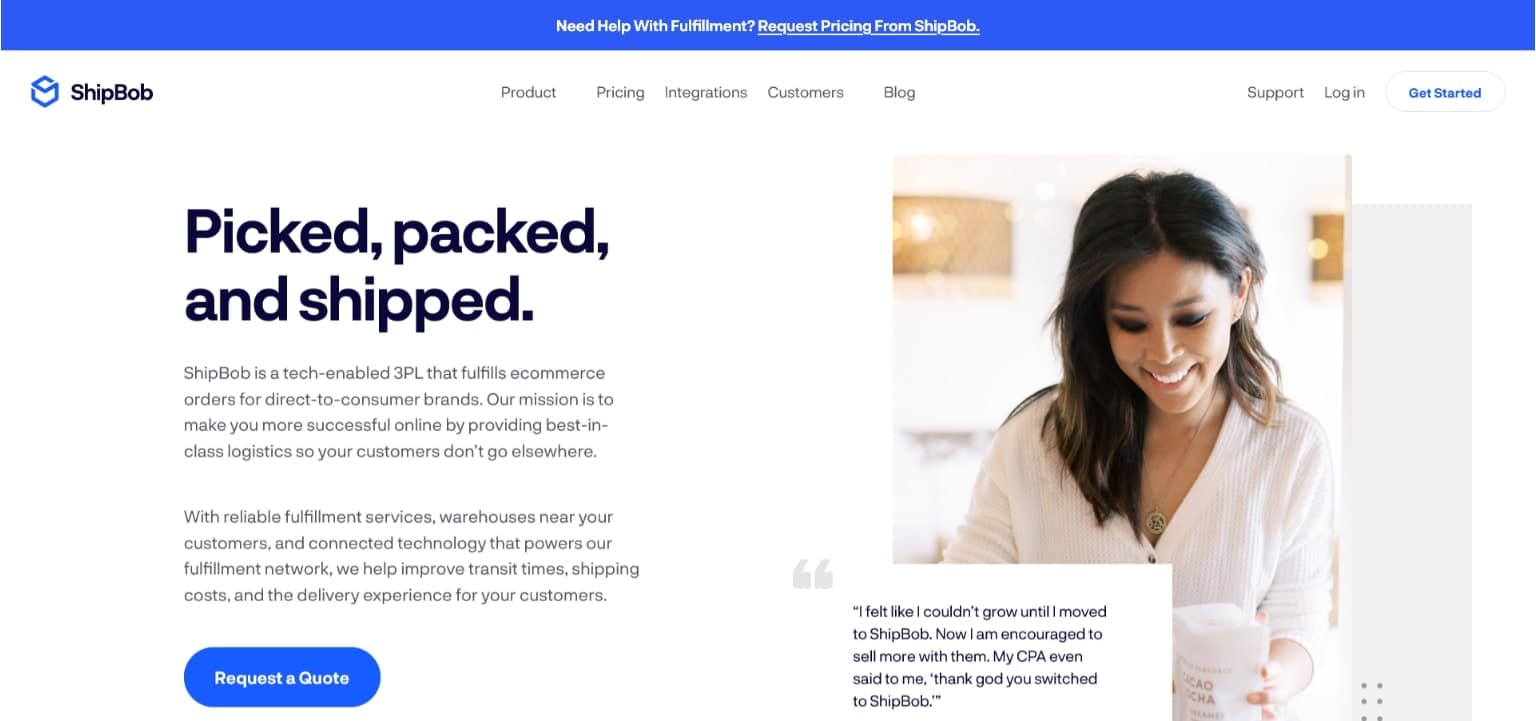 ShipBob provides shipping for eCommerce stores