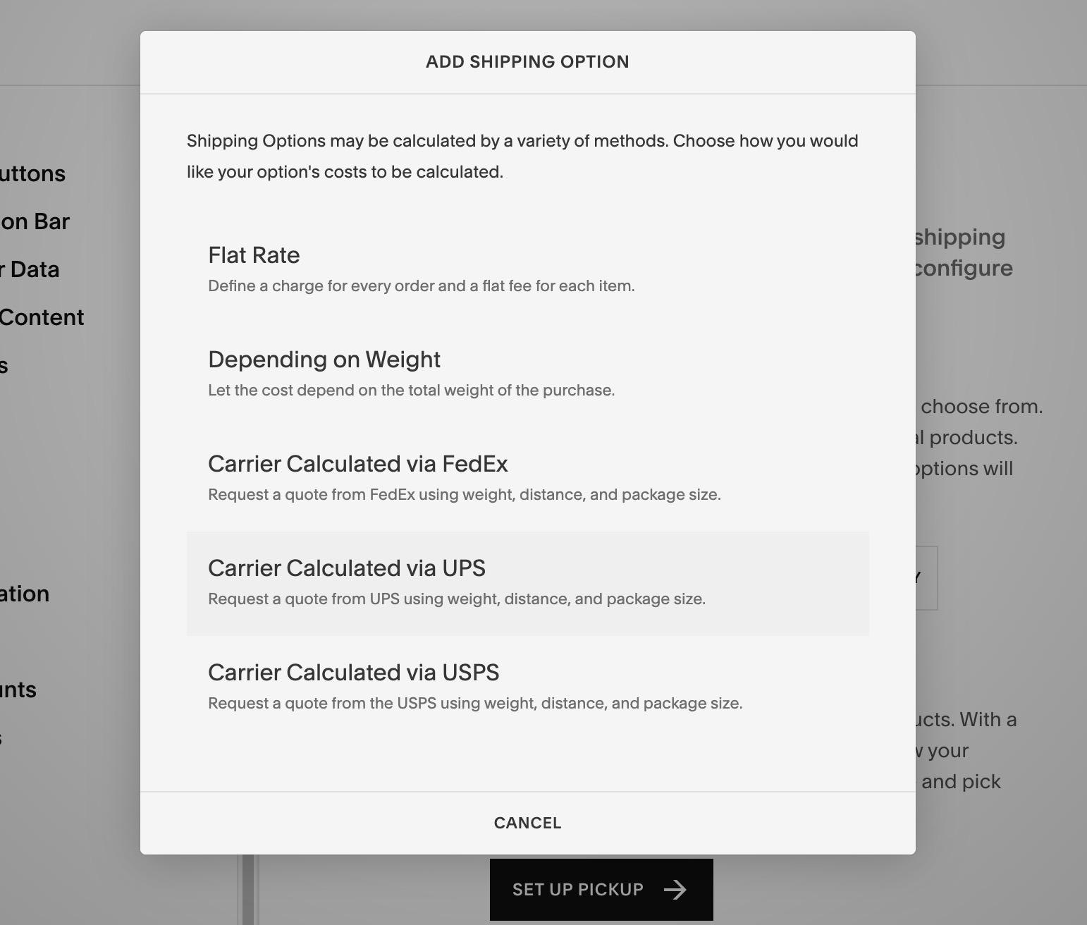 Adding shipment options.