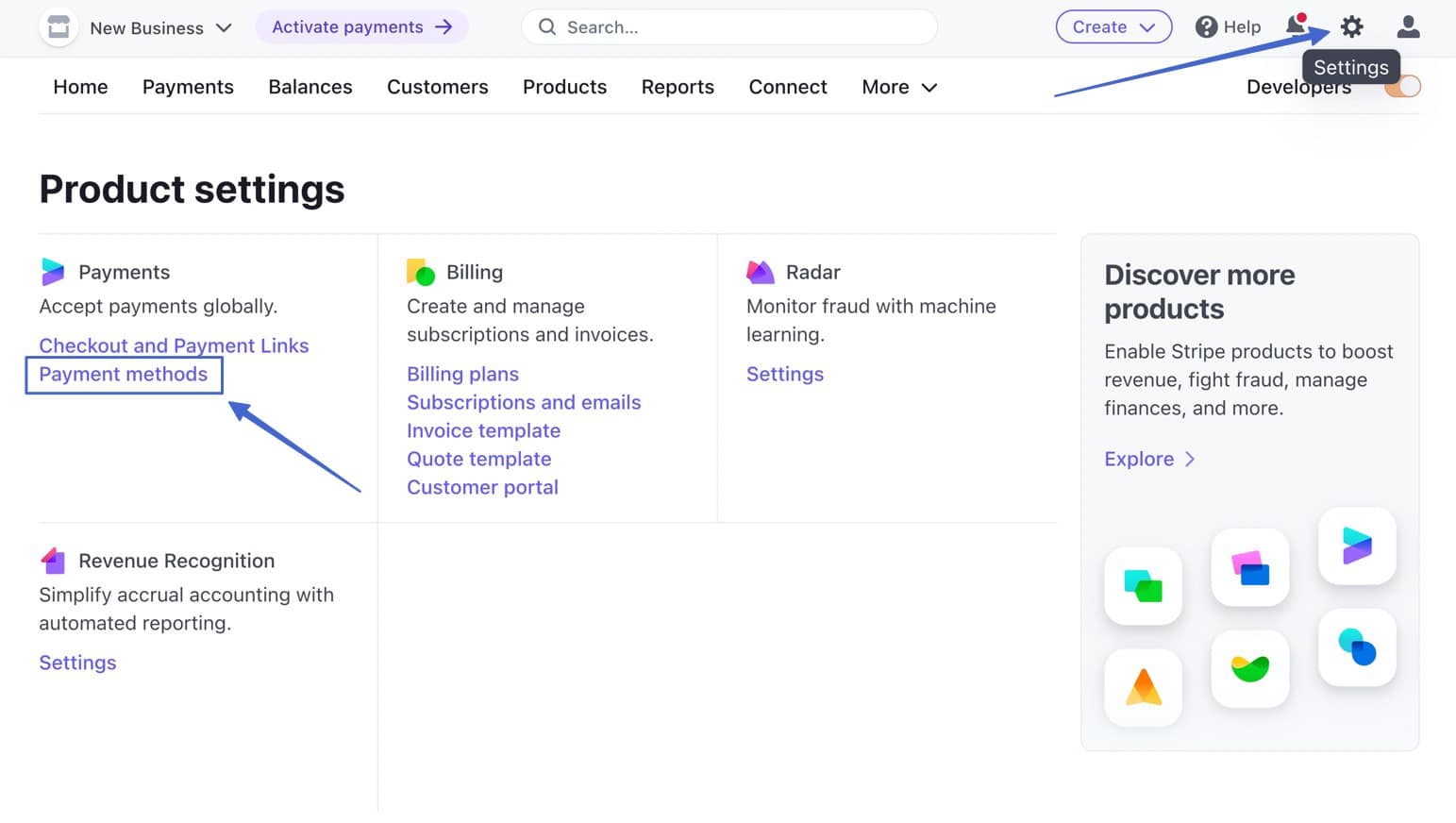 payment methods in stripe