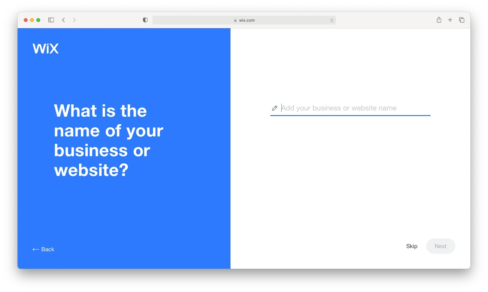 Adding your business or website name