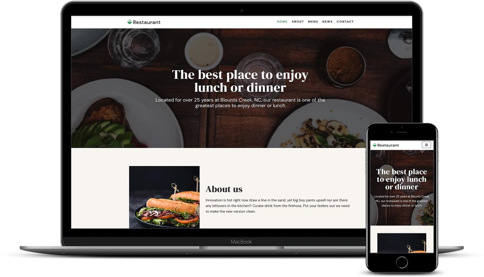 Learn how to design a website using this restaurant theme as a base