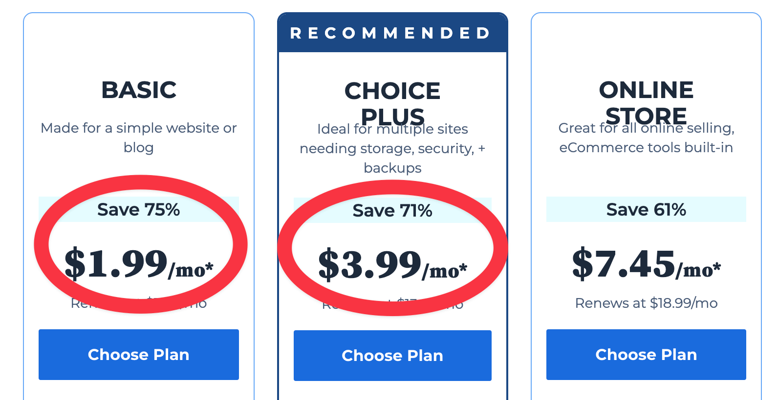 Bluehost promo price