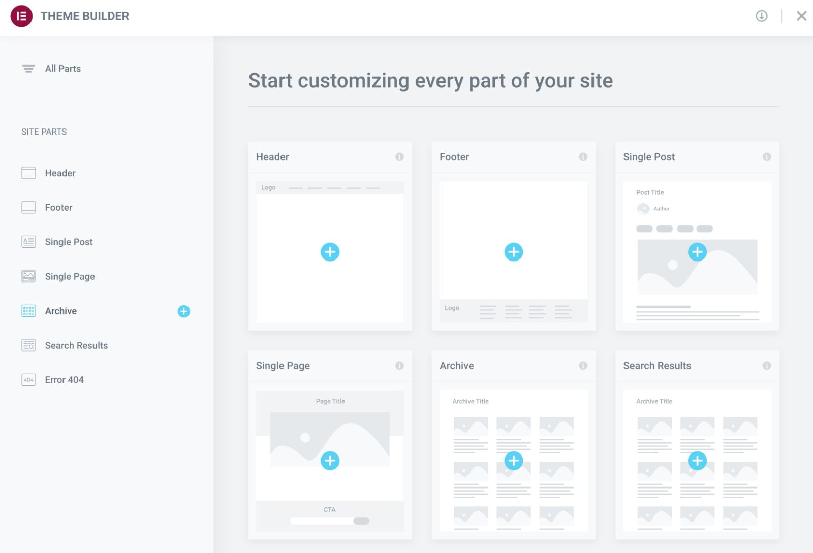 Elementor Theme Builder