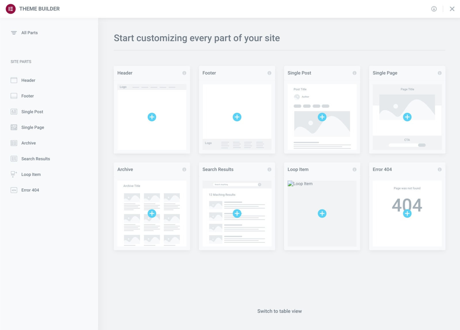 Elementor Pro review of theme builder