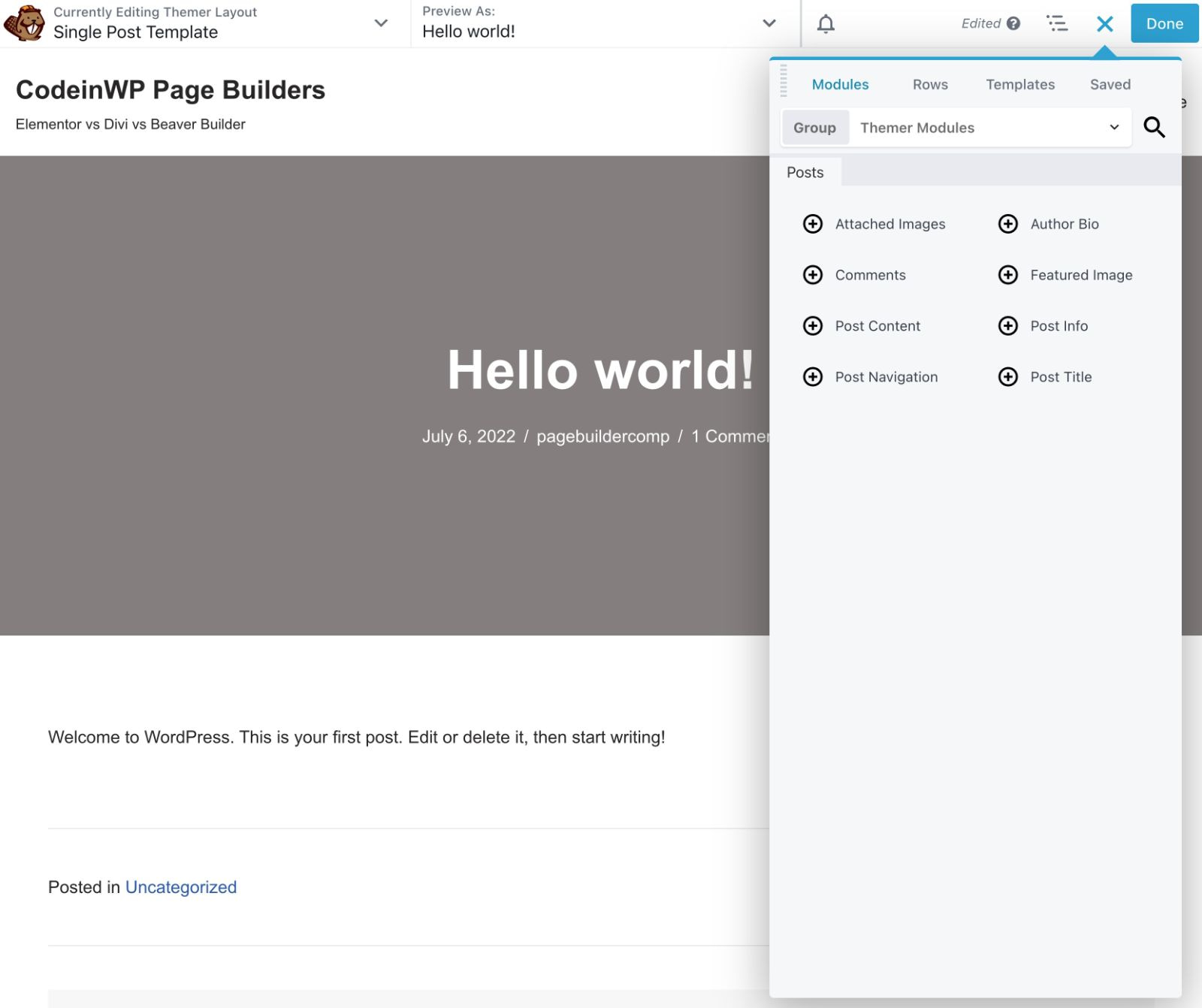 Beaver Themer builder