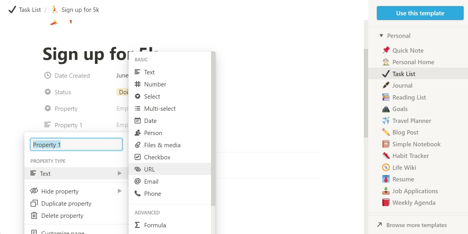Evernote vs Notion: create tasks in Notion