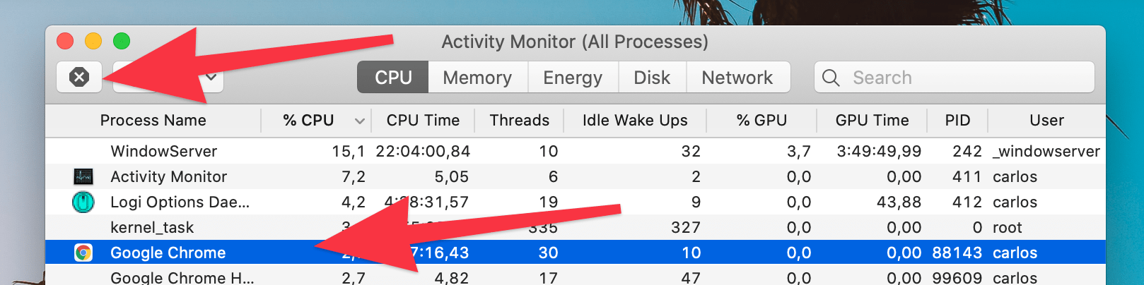 close app in activity monitor