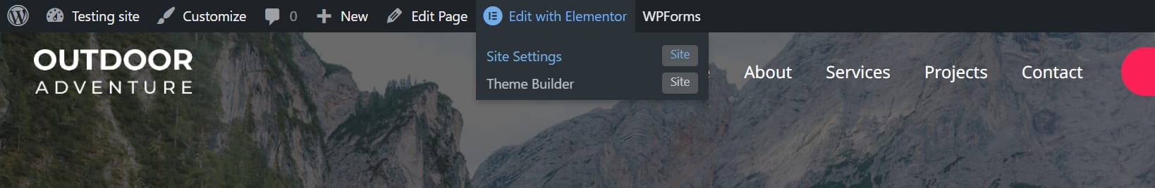 Editing Astra Theme with Elementor.