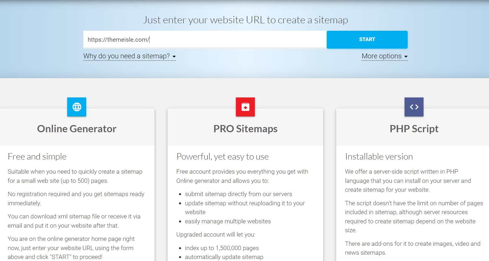 best free SEO tools - XML Sitemaps Generator