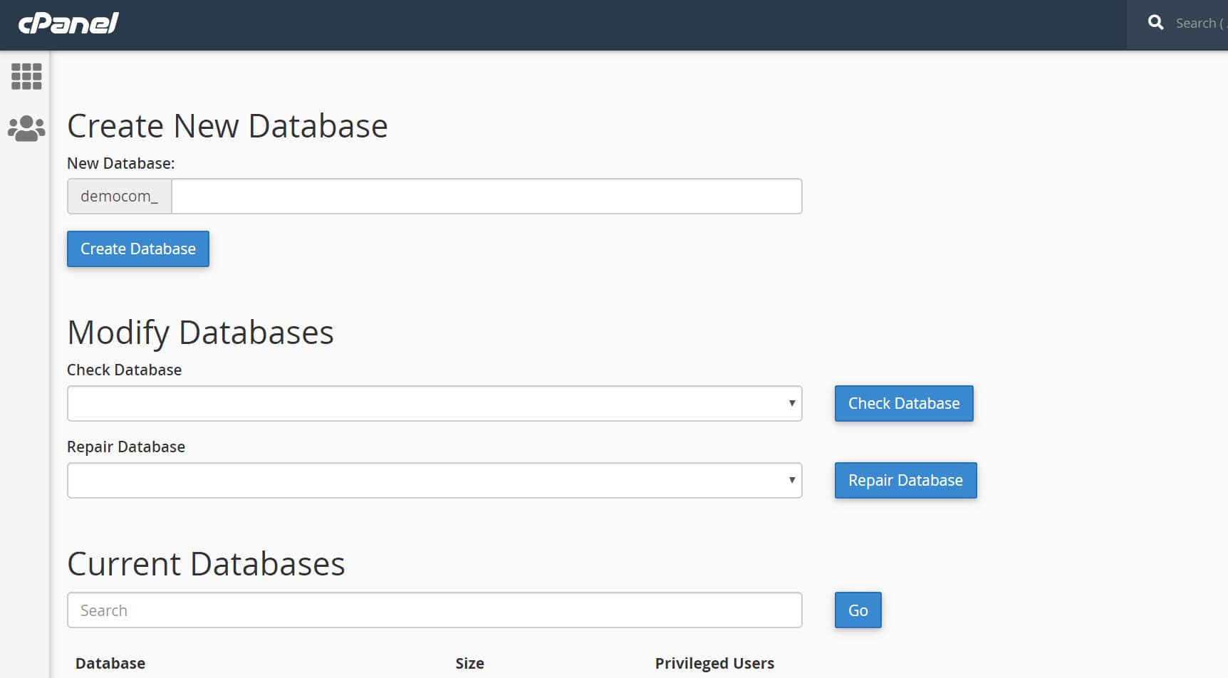 databases - Plesk vs cPanel