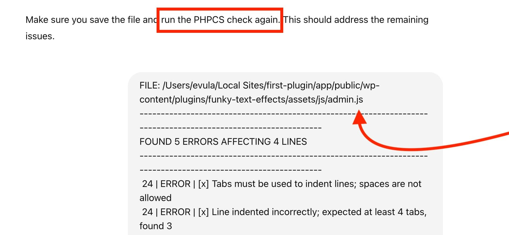 ChatGPT failed to notice that using a PHP linter on a .js file would not work.