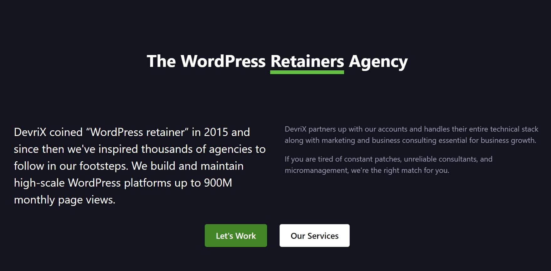 Best WordPress agencies: DevriX