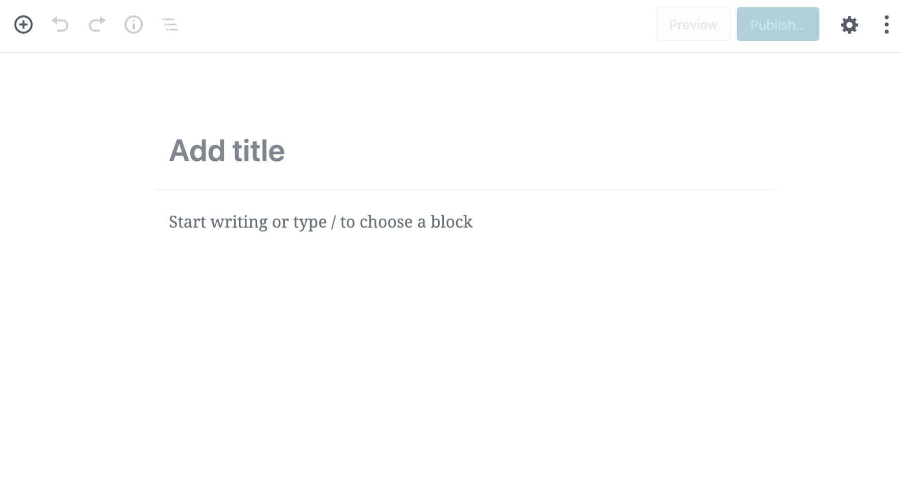 WordPress create page.