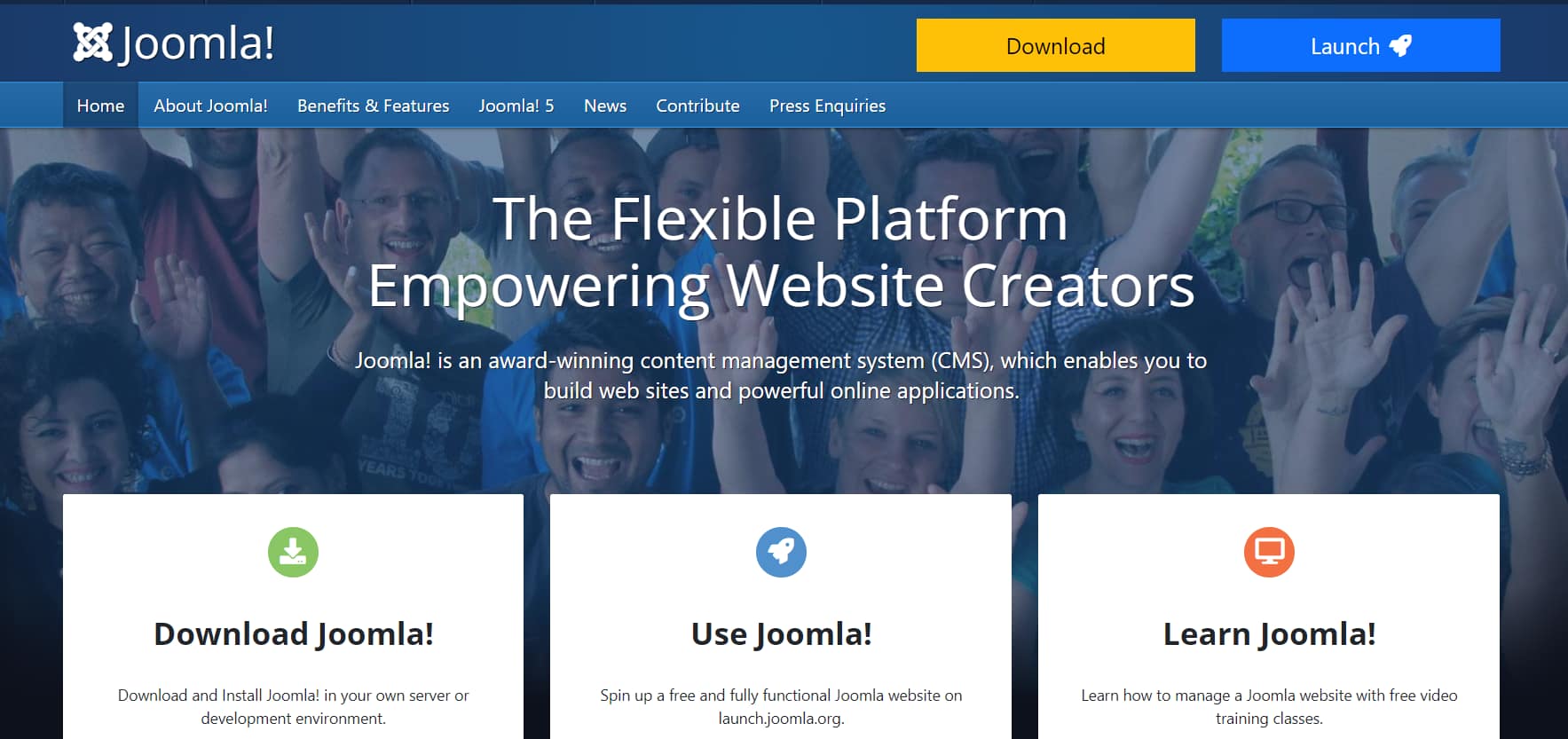Joomla homepage
