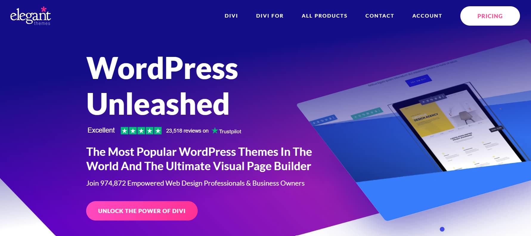 Elegant Themes homepage