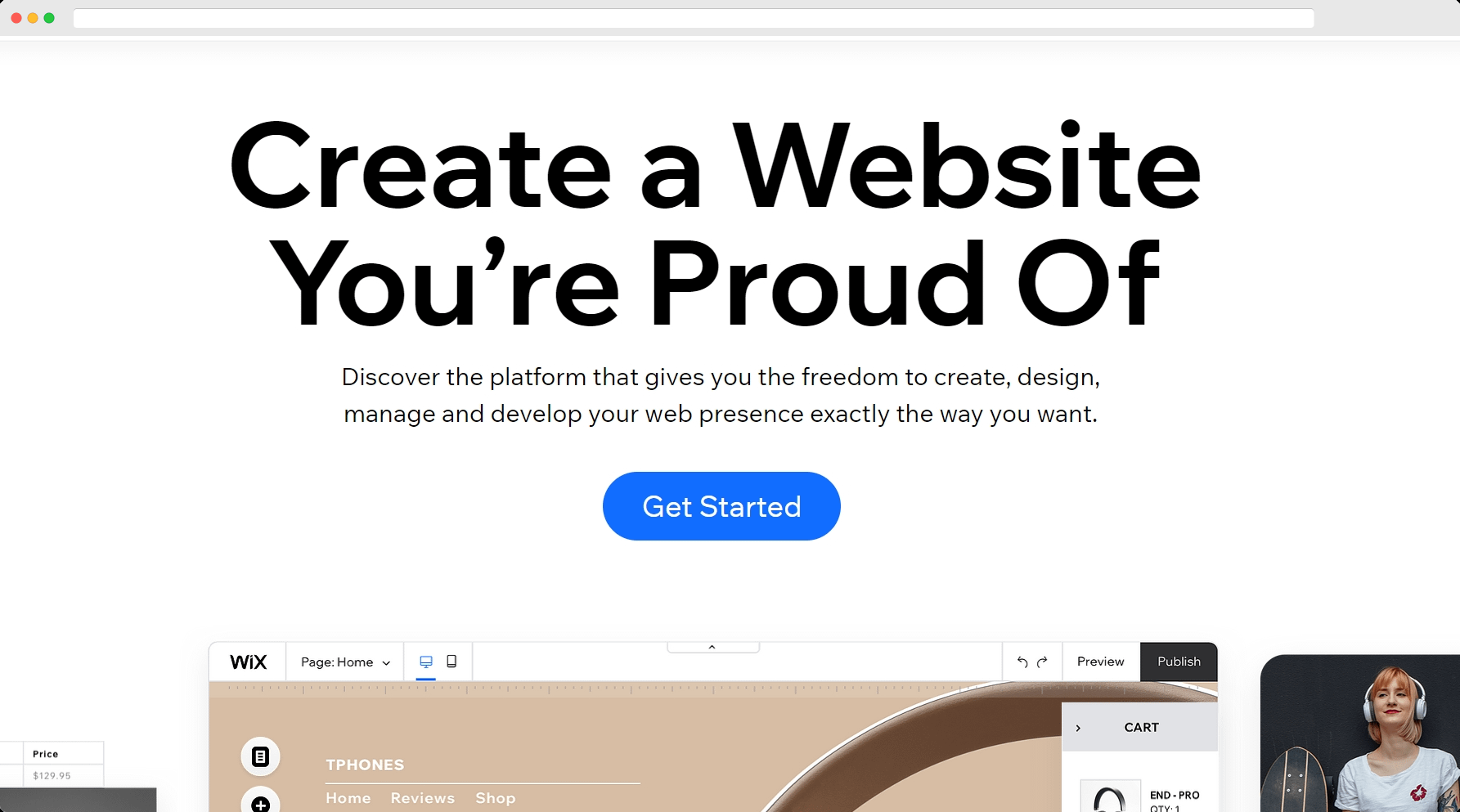 Wix - option for the best website builder for musicians