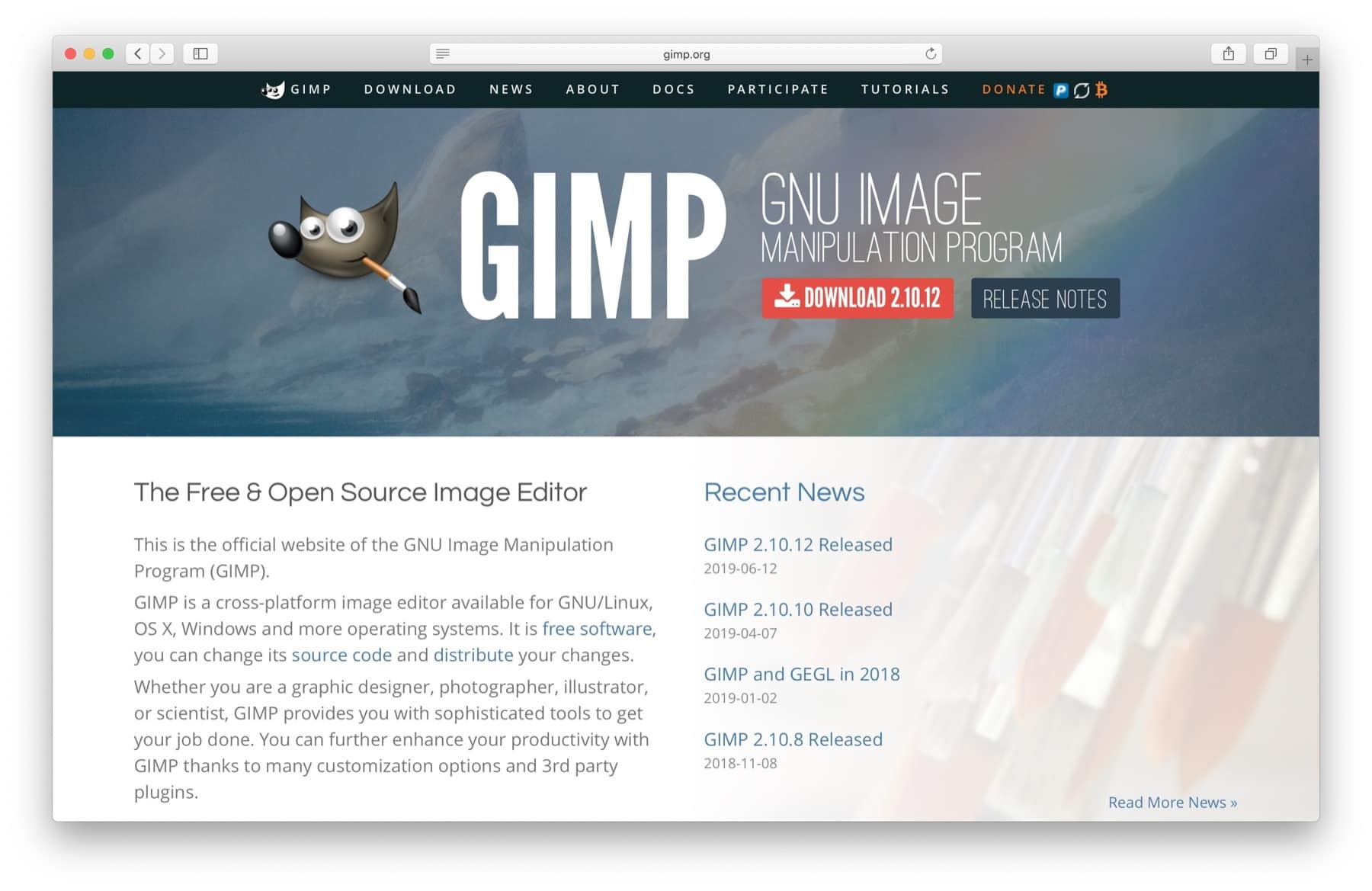 Best website design software #3: Gimp