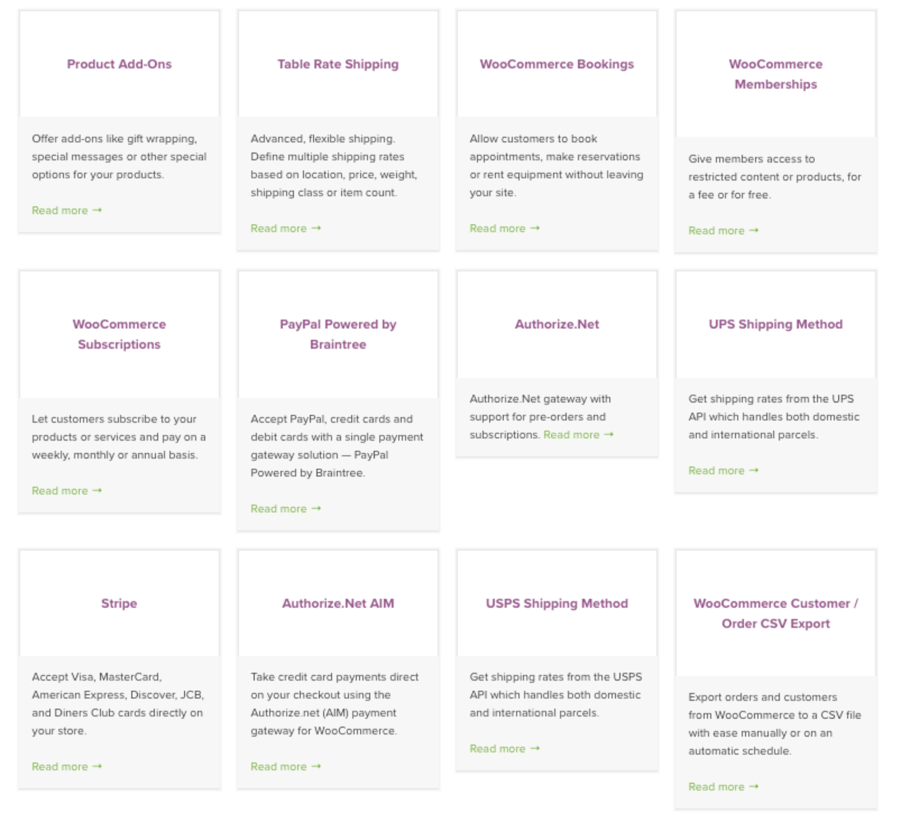 WooCommerce extensions