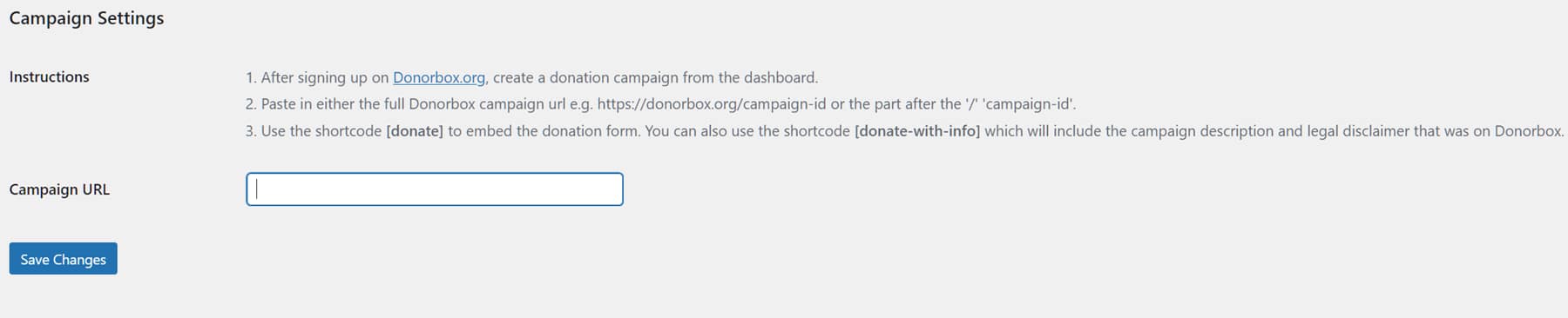 Donorbox plugin for WordPress