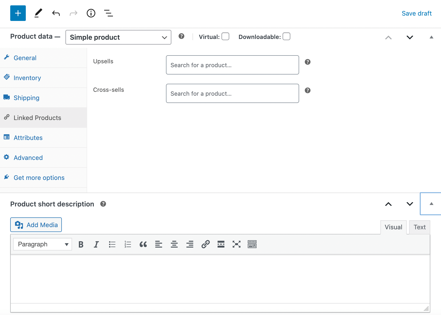 WooCommerce product data