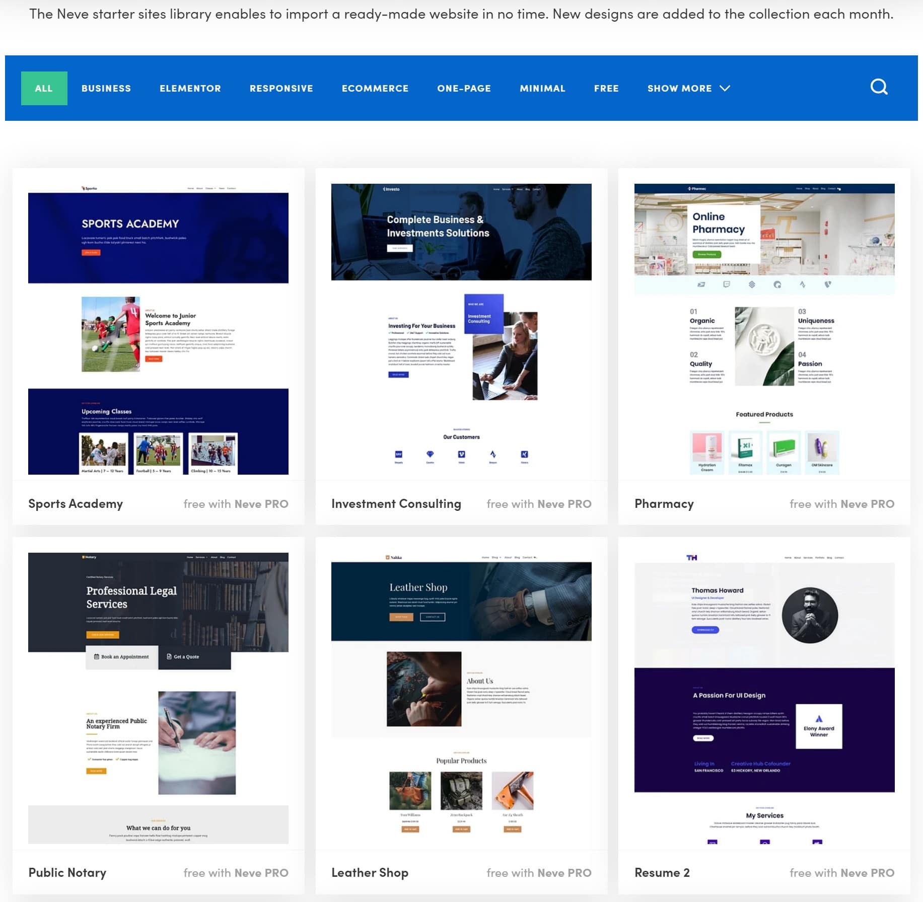 Neve theme templates
