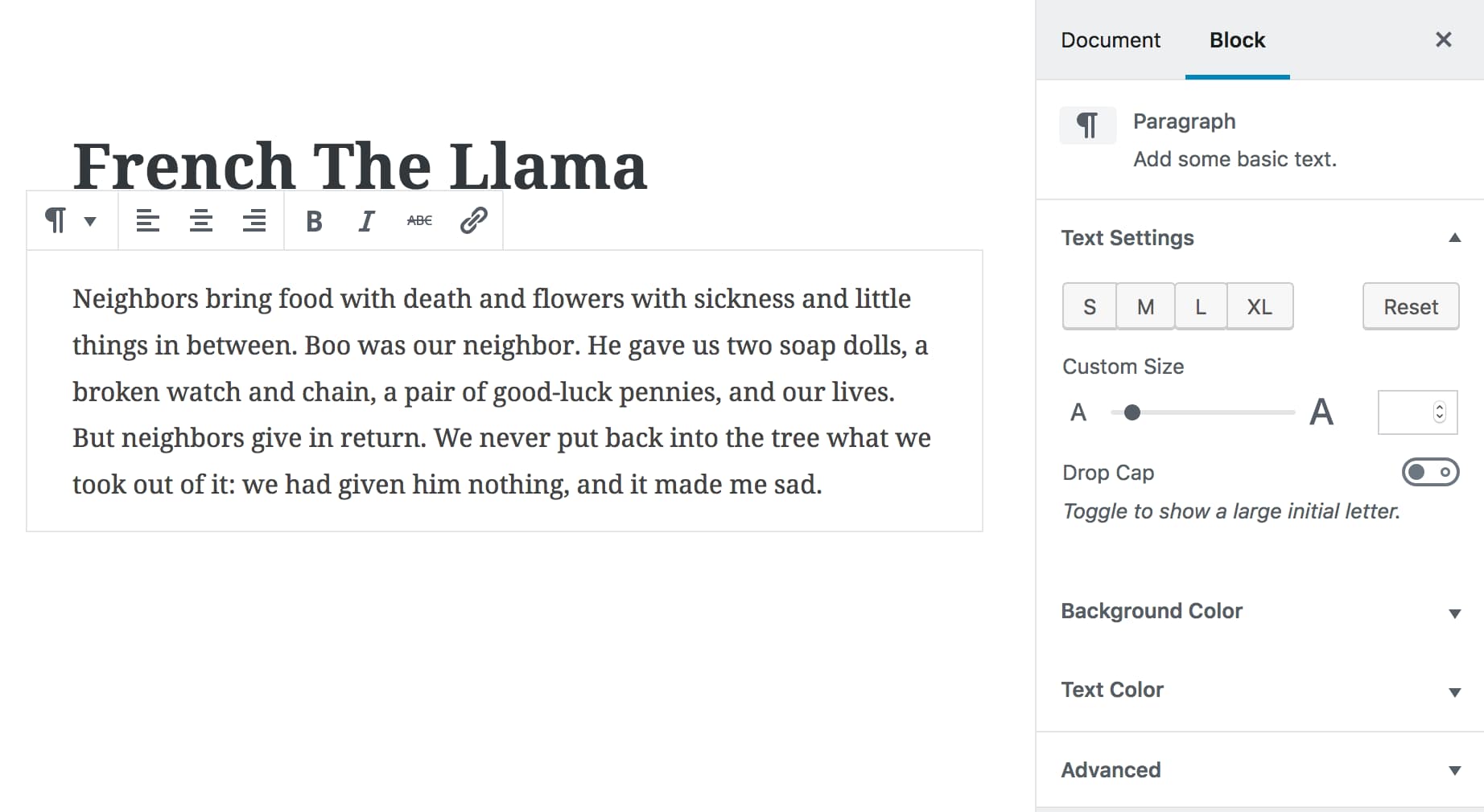 Gutenberg Inspector Controls