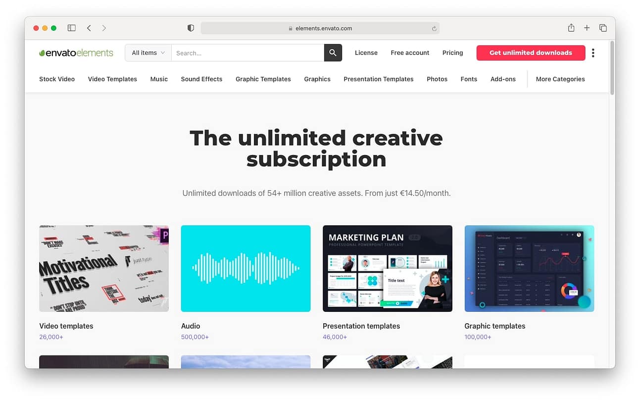 Best gifts for a designer: Envato Elements