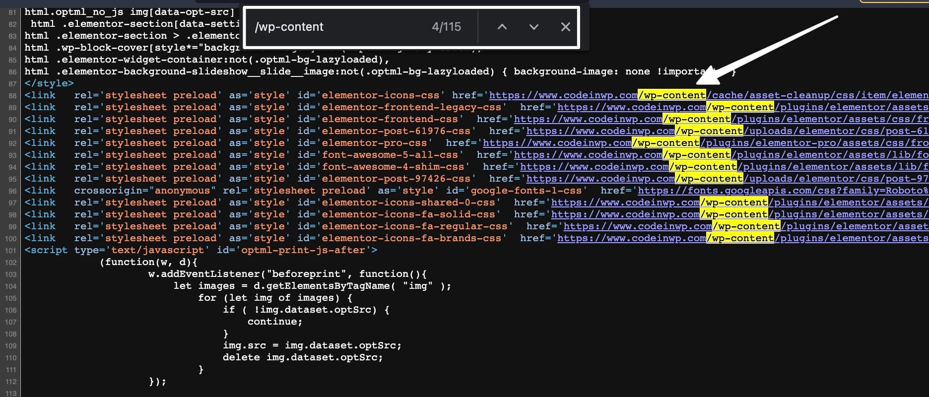 searching the code is how to tell if a website is WordPress