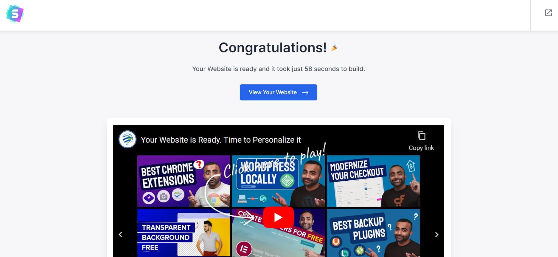 Astra installation success message.