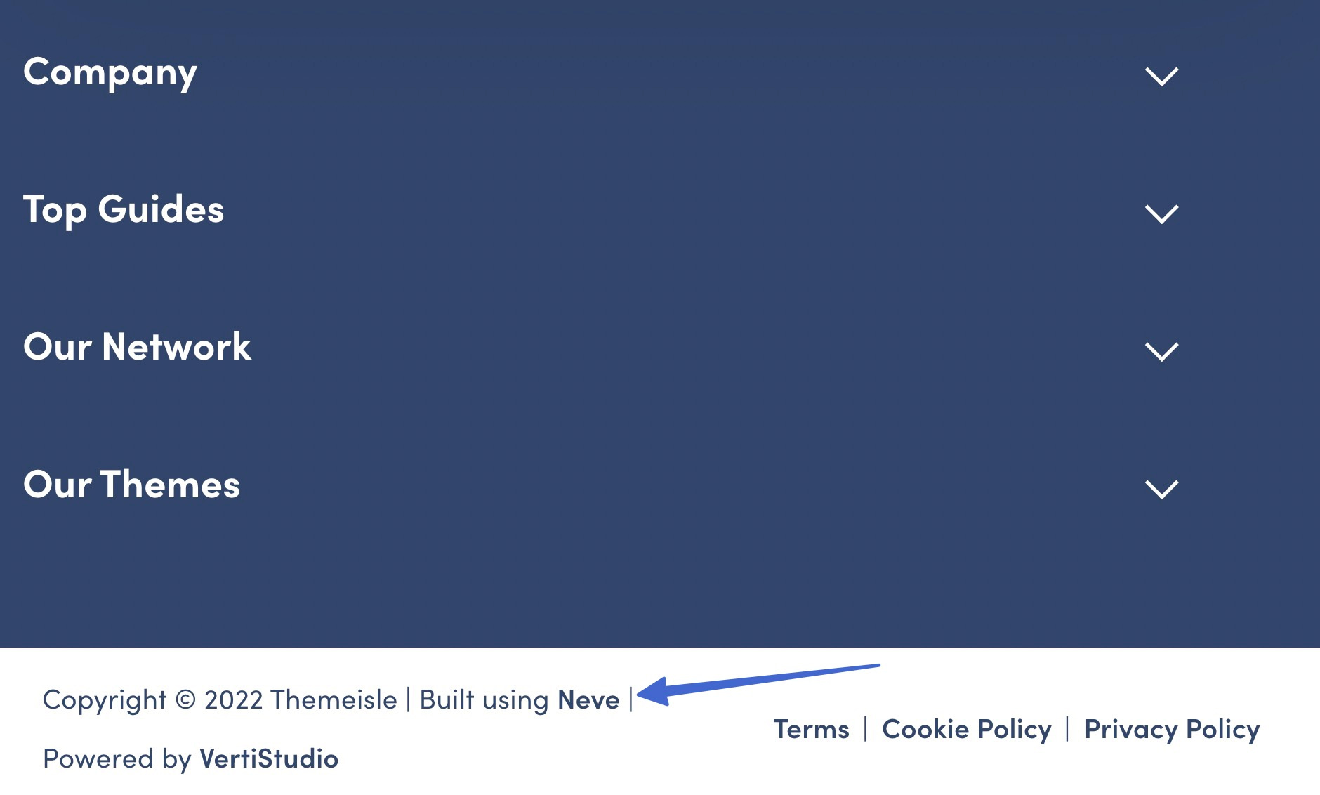 How to tell if a website is WordPress in the footer
