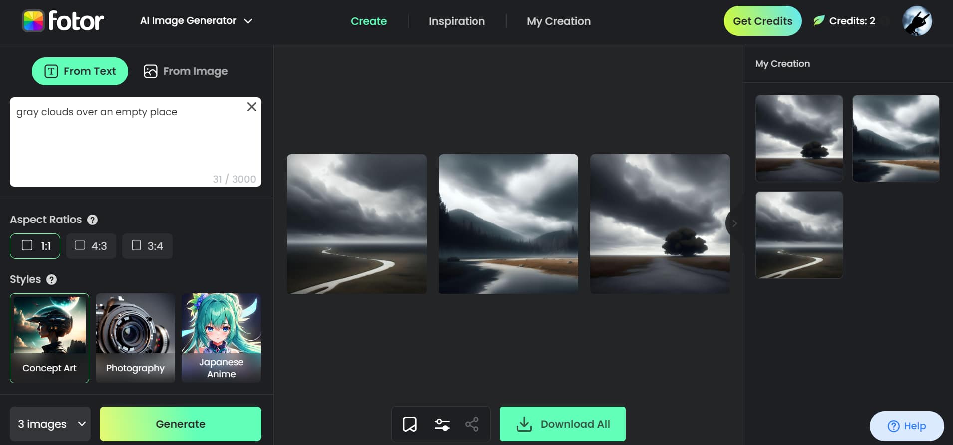Fotor AI Image Generator is a great tool to get (almost) free images for blogs.