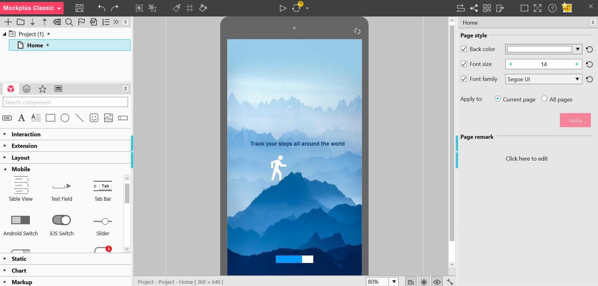 Mockplus design tool interface