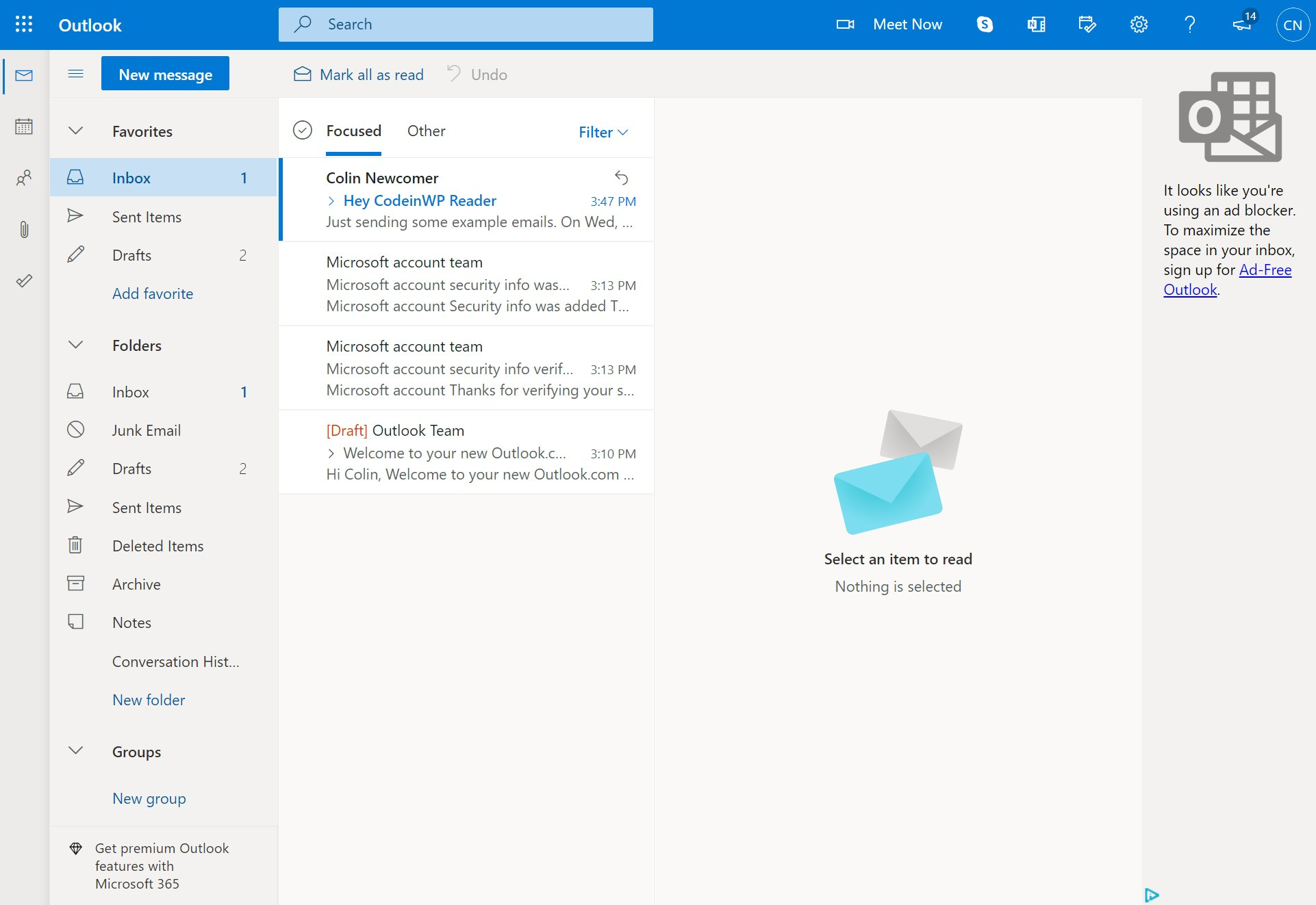 Outlook interface vs Gmail