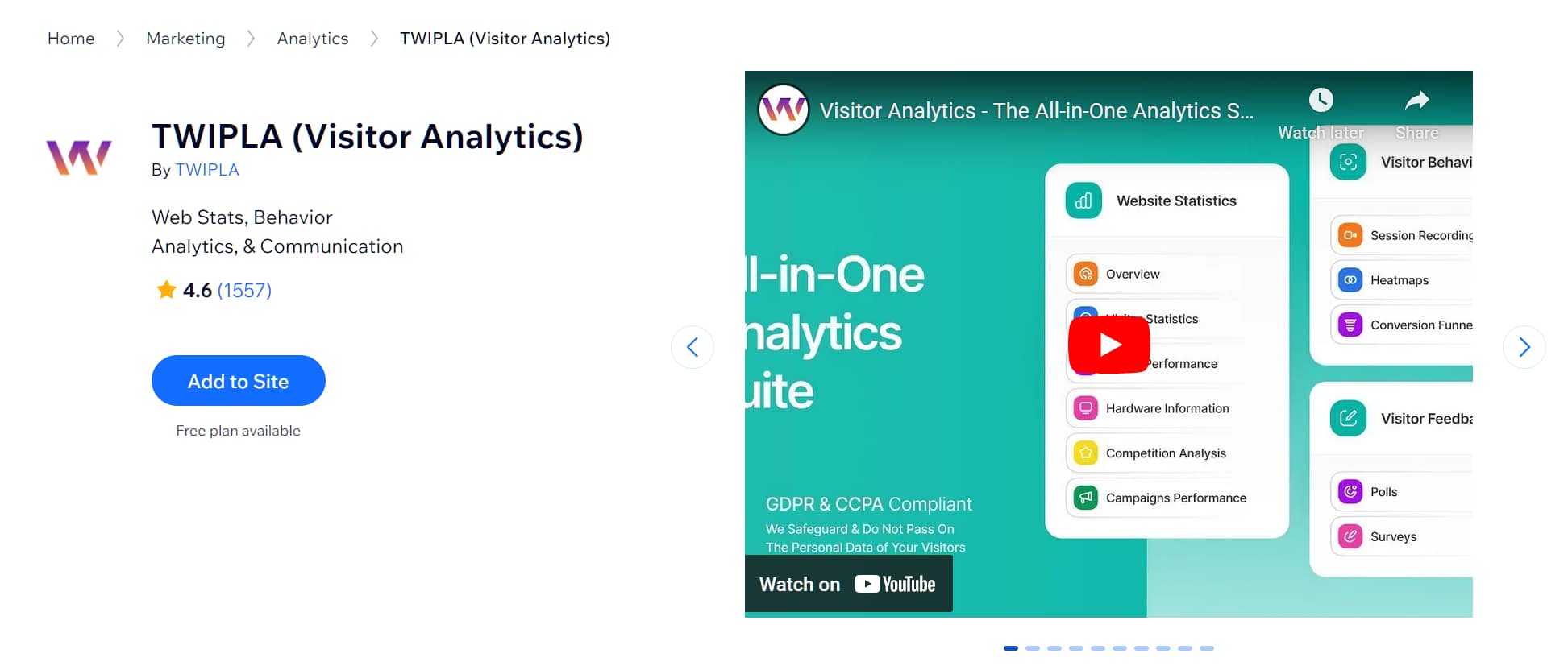 TWIPLA Visitor Analytics