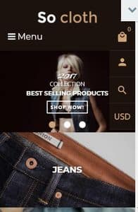 Fashion Store on mobile