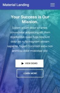 Material Landing on mobile