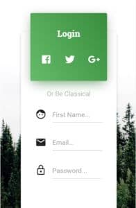 Vue Material Kit on mobile
