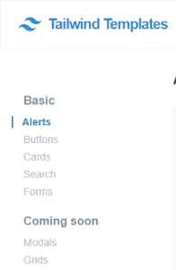 Tailwind Templates Alerts on mobile