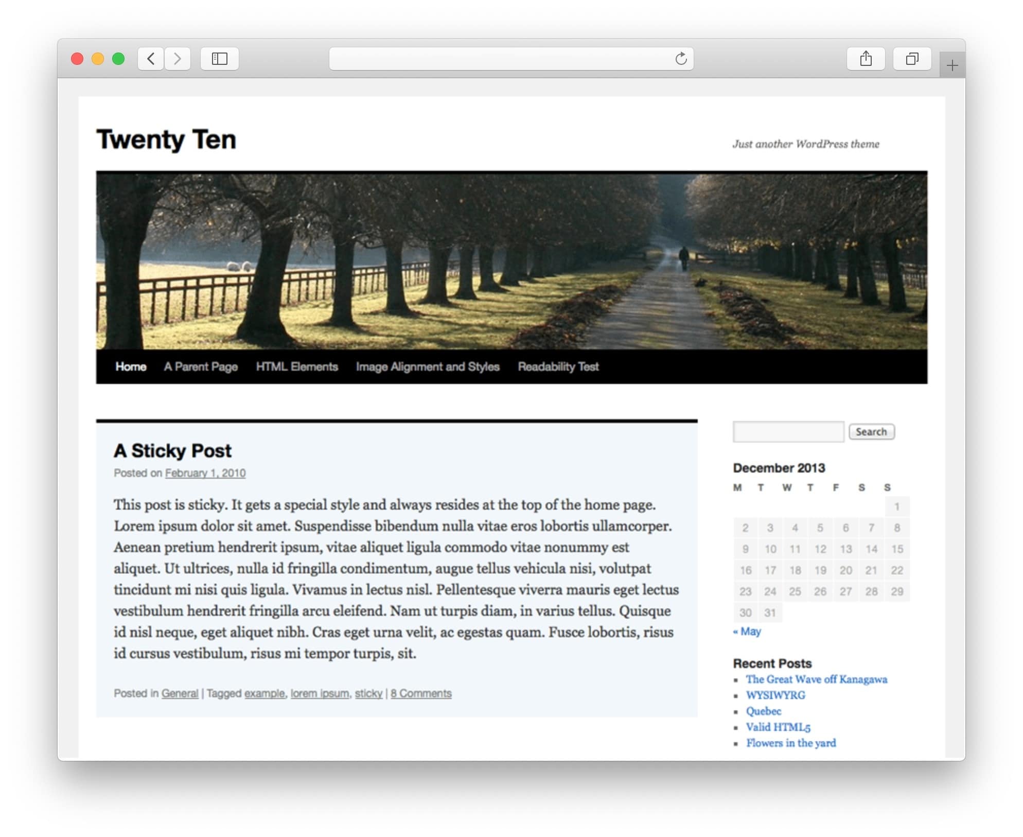WordPress Theme Design Twenty Ten