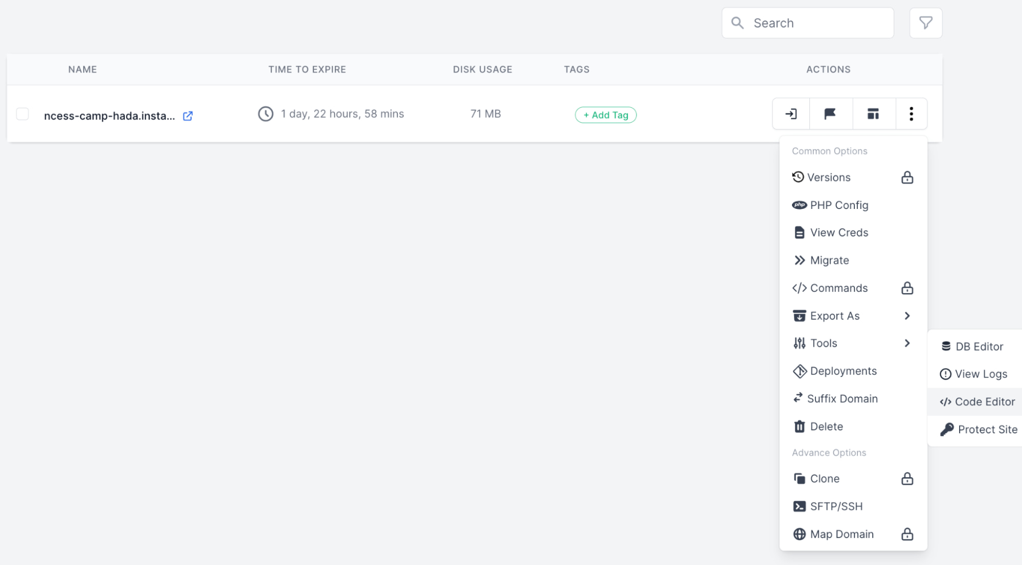 InstaWP review: Open code editor