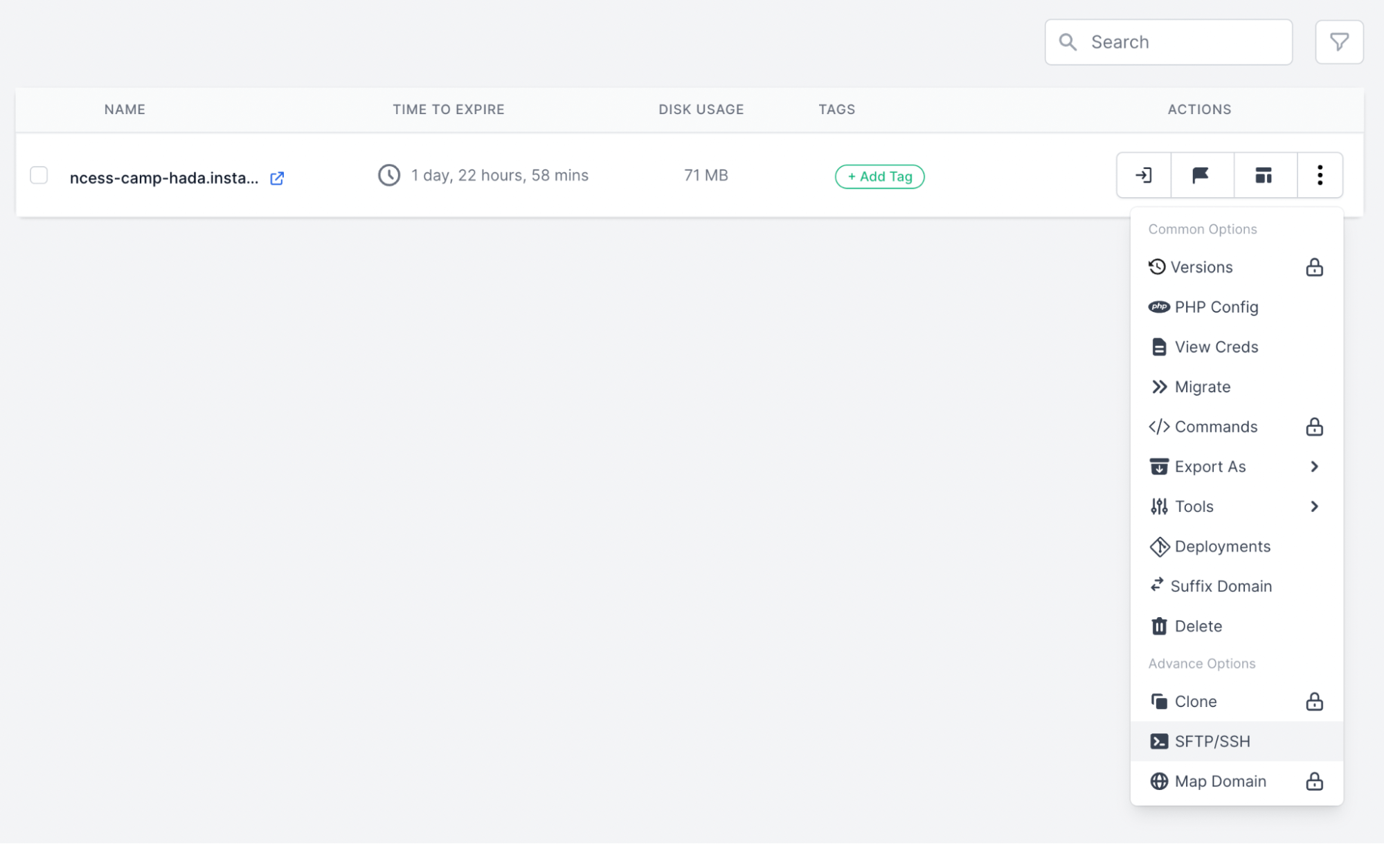 InstaWP review: SFTP/SSH access