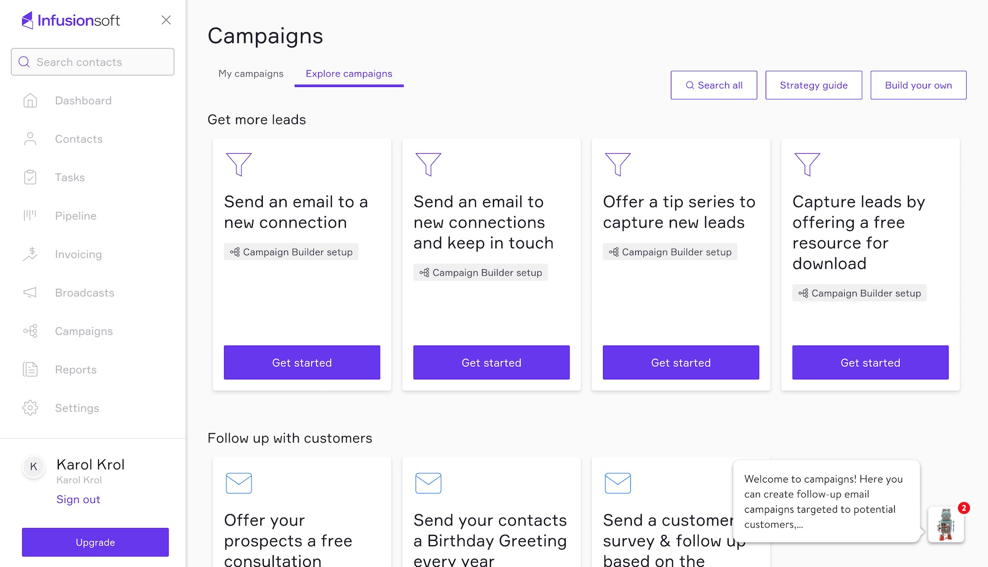 Infusionsoft campaigns.