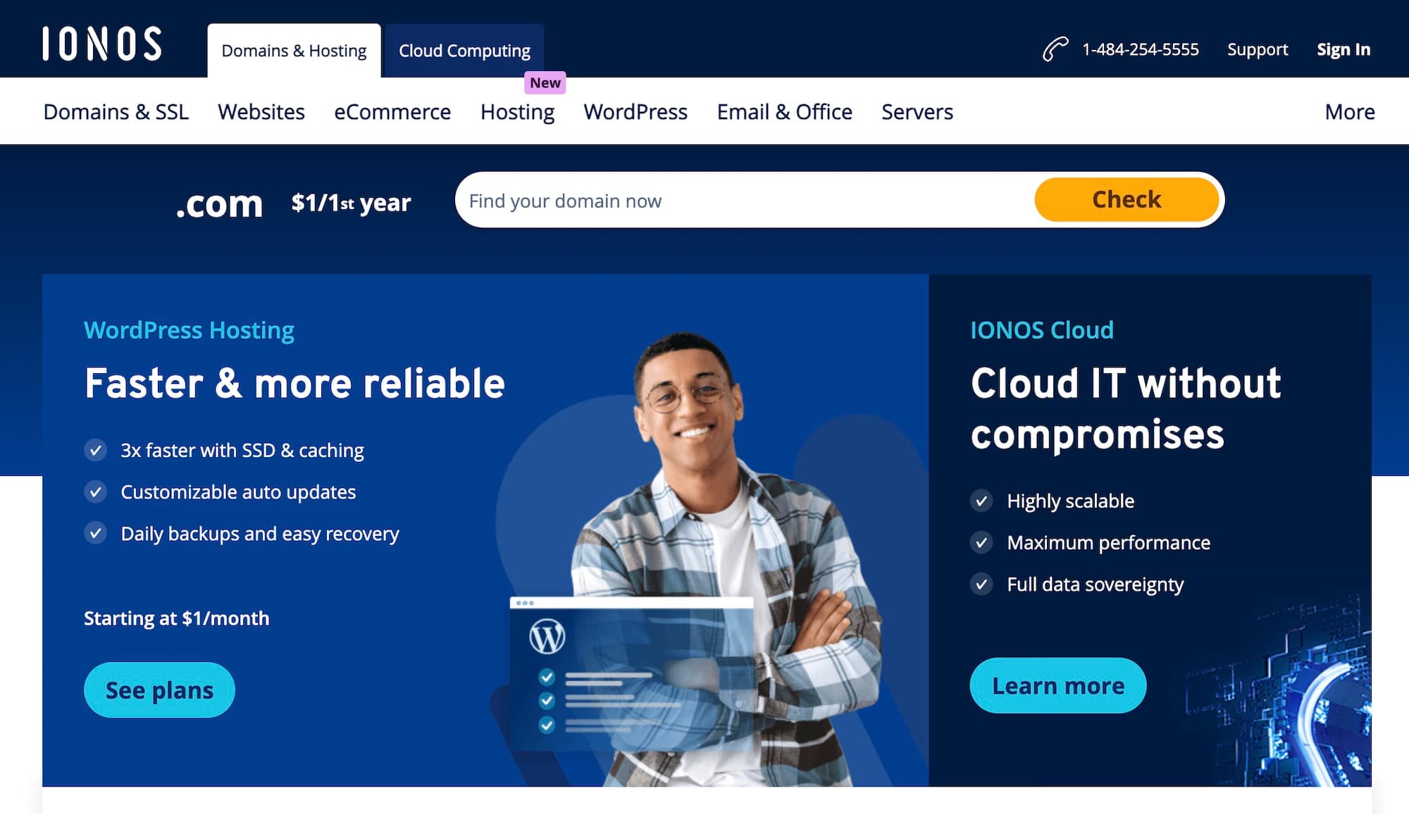 IONOS provide a free business email with domain.