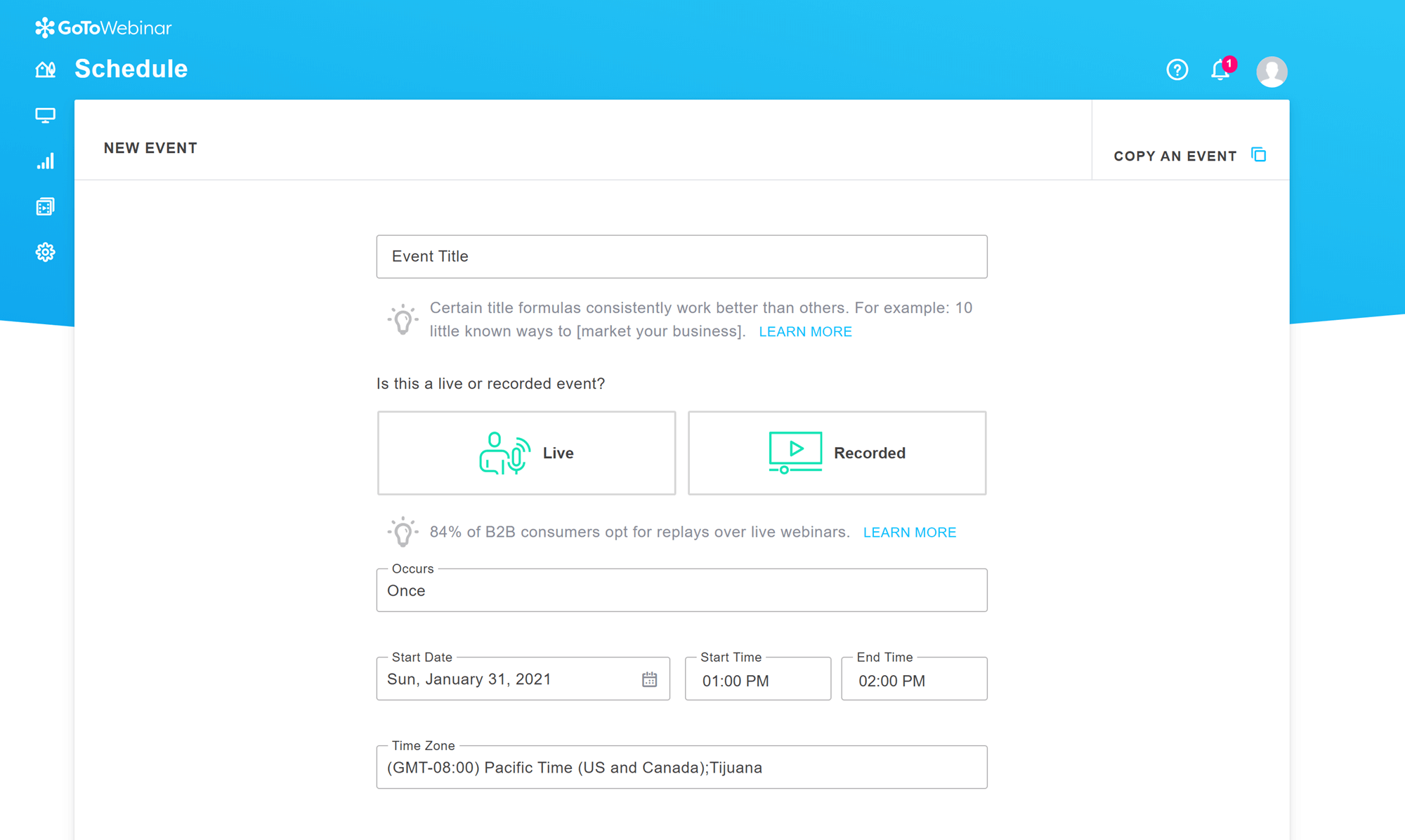 How to create a webinar with GoToWebinar: GoToWebinar webinar creation