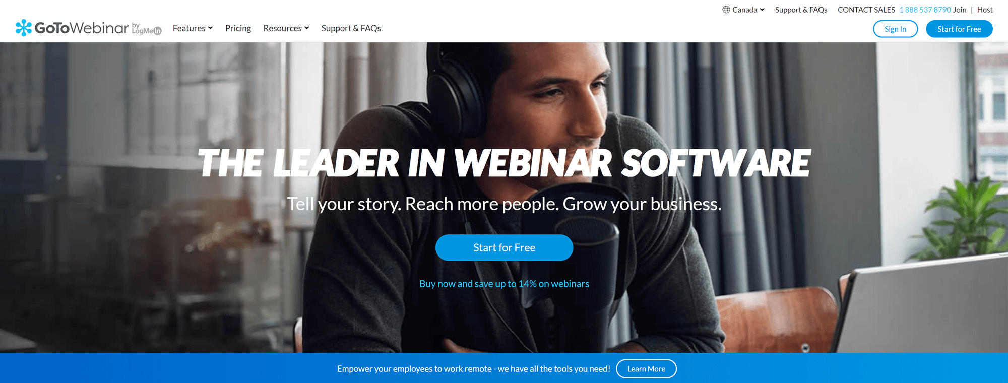 How to create a webinar with GoToWebinar: GoToWebinar home page