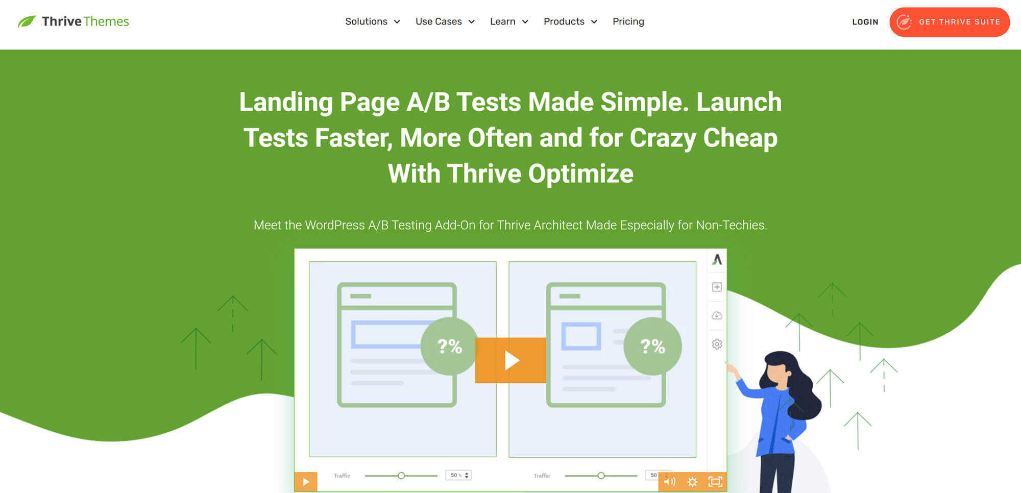Thrive Optimize homepage